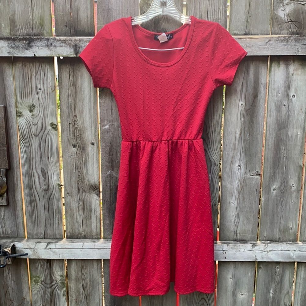 French atmosphere red skater dress sz. S